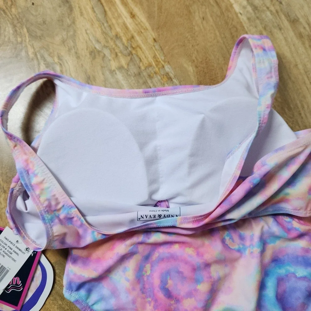 Andy & Evan Swimsuit Girls Size‎ 16 Two Piece Pink Tie Dye New Nwt